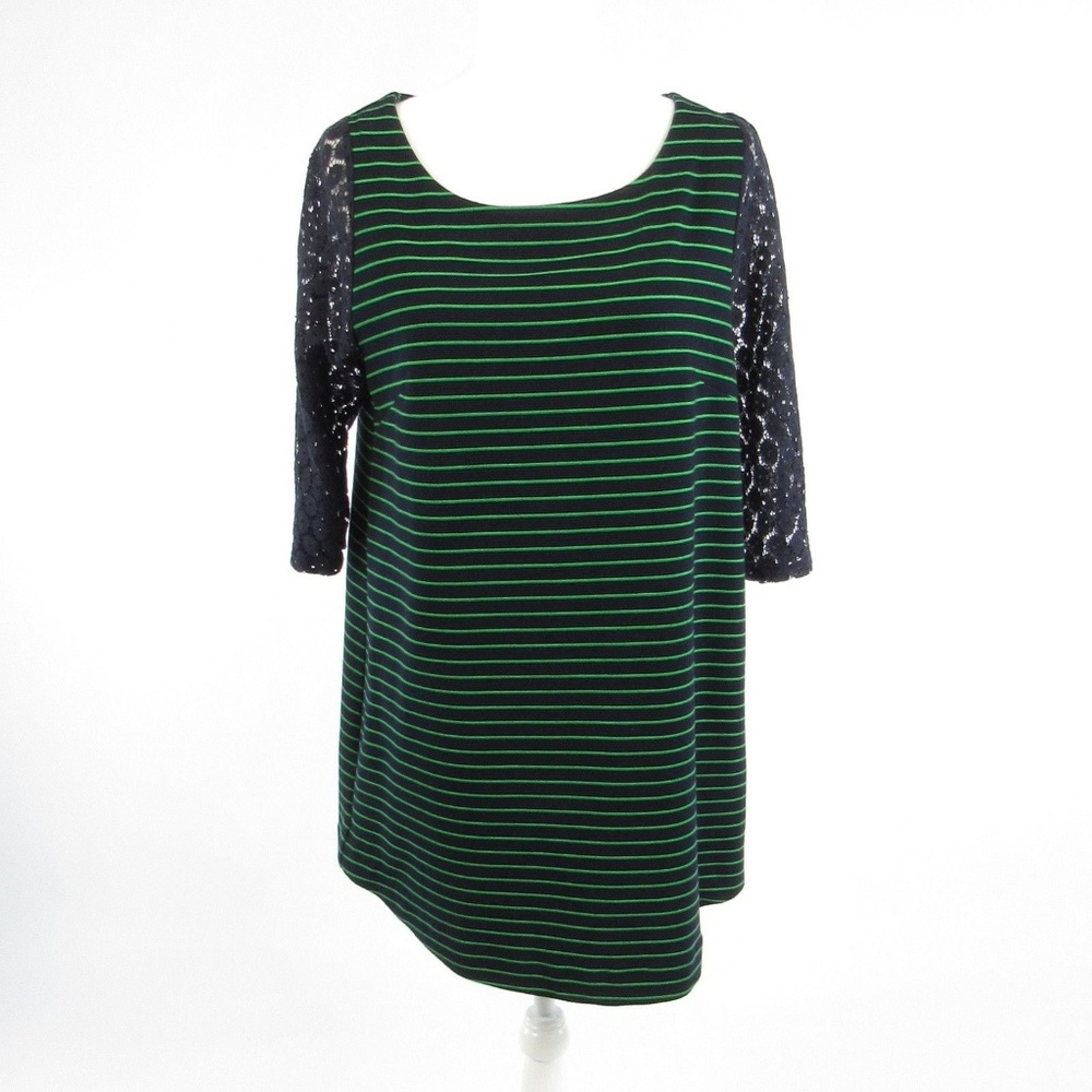 Anthropologie blue 3/4 sleeve dress L